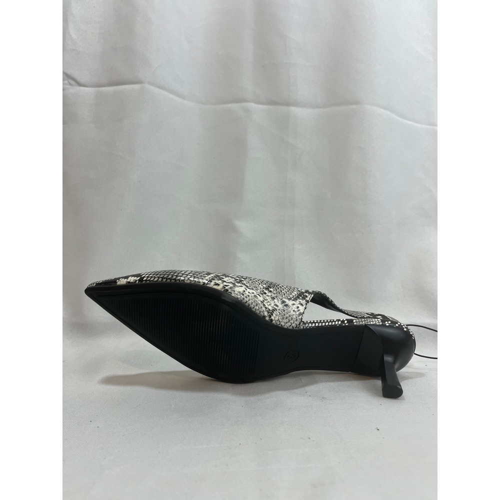 A New Day Samantha Faux Snakeskin Slingback Kitten Heels Black White Grey 8 - Picture 5 of 6